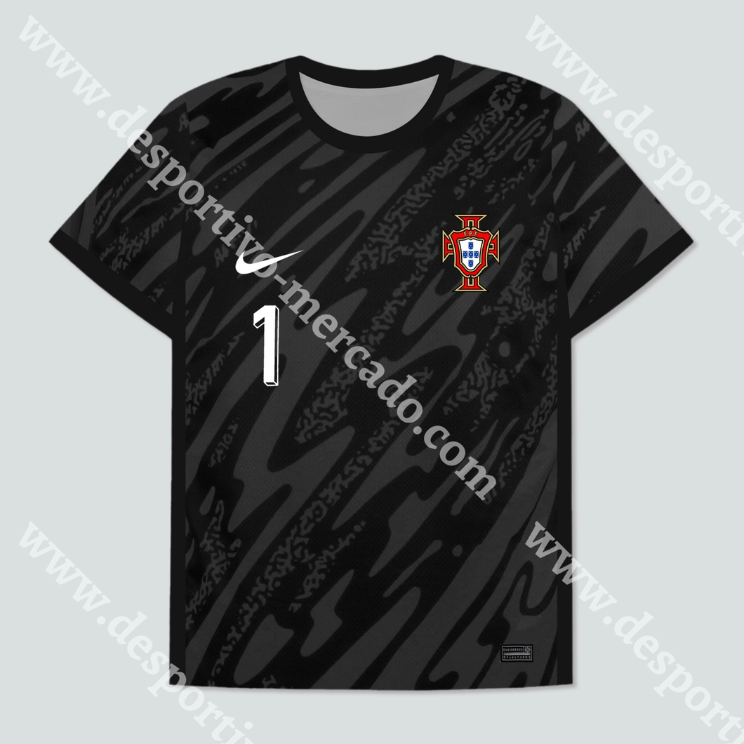 Camisola Guarda-Redes Preta Portugal Euro 2024 S Camisola Futebol