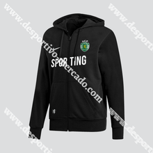 Carregar imagem no visualizador da galeria, FATO TREINO CASACO PRETO/BRANCO SPORTING CP 24/25
