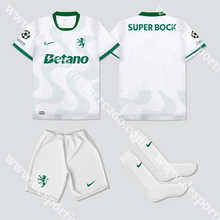 Carregar imagem no visualizador da galeria, NOVO KIT CRIANÇA ALTERNATIVO BRANCO SPORTING CP 25/26
