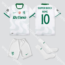 Carregar imagem no visualizador da galeria, NOVO KIT CRIANÇA ALTERNATIVO BRANCO SPORTING CP 25/26

