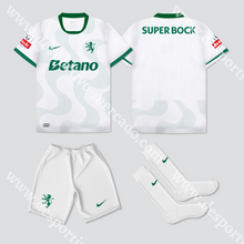 Carregar imagem no visualizador da galeria, NOVO KIT CRIANÇA ALTERNATIVO BRANCO SPORTING CP 25/26
