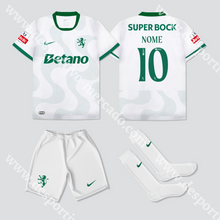 Carregar imagem no visualizador da galeria, NOVO KIT CRIANÇA ALTERNATIVO BRANCO SPORTING CP 25/26
