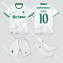Carregar imagem no visualizador da galeria, NOVO KIT CRIANÇA ALTERNATIVO BRANCO SPORTING CP 25/26
