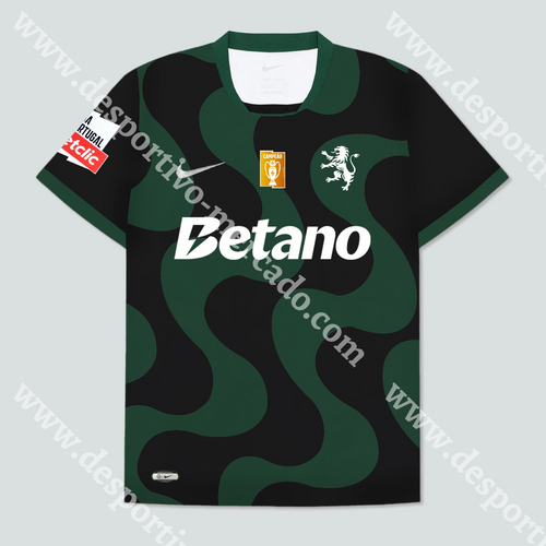 NOVA CAMISOLA ALTERNATIVA PRETA SPORTING CP 25/26