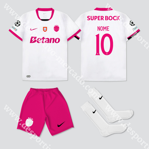 NOVO KIT CRIANÇA EDIÇÃO ESPECIAL ROSA SPORTING CP 25/26