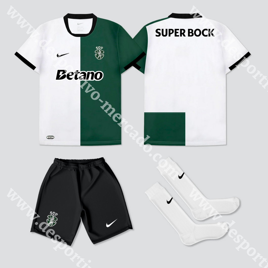 NOVO KIT CRIANÇA STROMP SPORTING CP 25/26 1-2 Anos